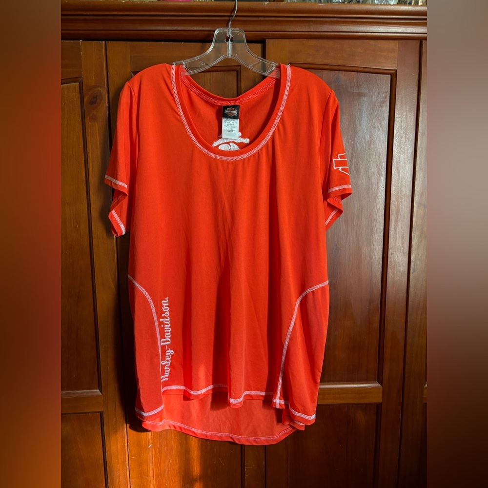 Harley-Davidson Bold Orange Tee with White Details #1445 - Picture 3 of 8